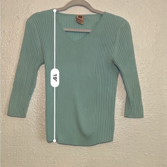 Faded Glory, aqua colored sweater top size medium. - Picture 4 of 9